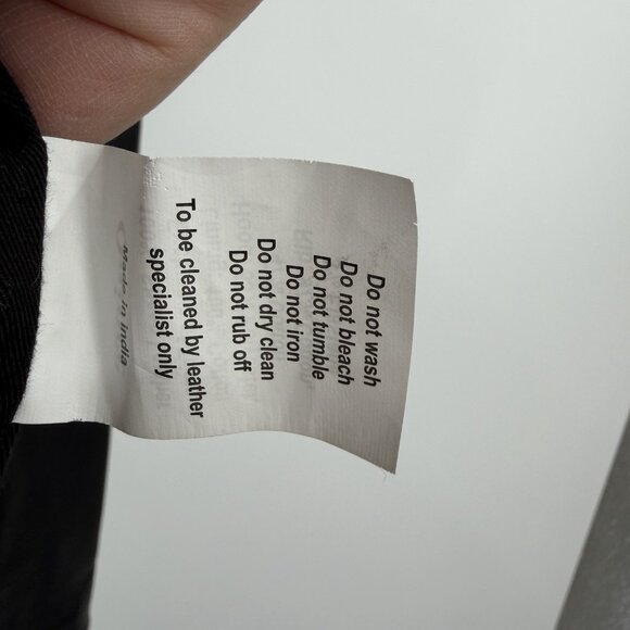 Quince Women's Black Leather Jacket size S Removable Hood Sheep Full Zip Lined - Picture 13 of 16